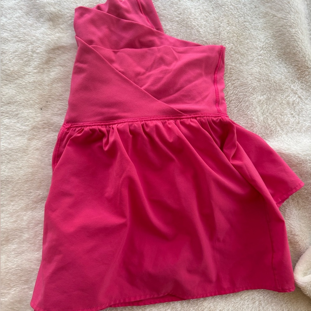Aerie Offline Crossover Athletic Shorts Pink High Waisted Flowy Gym Shorts M - Picture 4 of 4